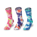 【3足セット】ラブソックス LOVESOXハイクルーソックス2色タイダイタグ ソックス 靴下 レディース 総柄 クルー丈 ブランド カラフル おしゃれ 可愛い ...