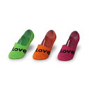 【3足セット】 LOVESOX ラブソックス ソックス 靴下 レディース 蛍光甲柄 カバーソックス フットカバー ブランド カラフル おしゃれ 可愛い 派手 柄...