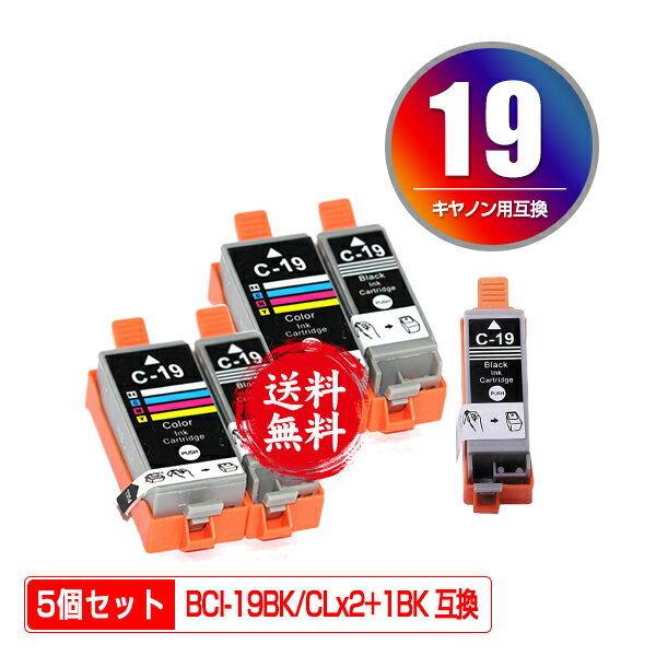 BCI-19BK BCI-19CLR 5色セット×2 + BCI-19BK 