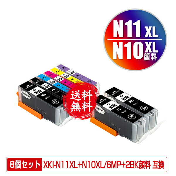 楽天彩天地XKI-N11XL+N10XL/6MP + XKI-N10XLPGBK×2 顔料 大容量 お得な8個セット メール便 送料無料 キヤノン用 互換 インク （XKI-N10XL XKI-N11XL XKI-N10 XKI-N11 XKI-N11+N10/6MP XKI-N10XLBK XKI-N10XLPGBK XKI-N11XLBK XKI-N11XLC XKI-N11XLM XKI-N11XLY）