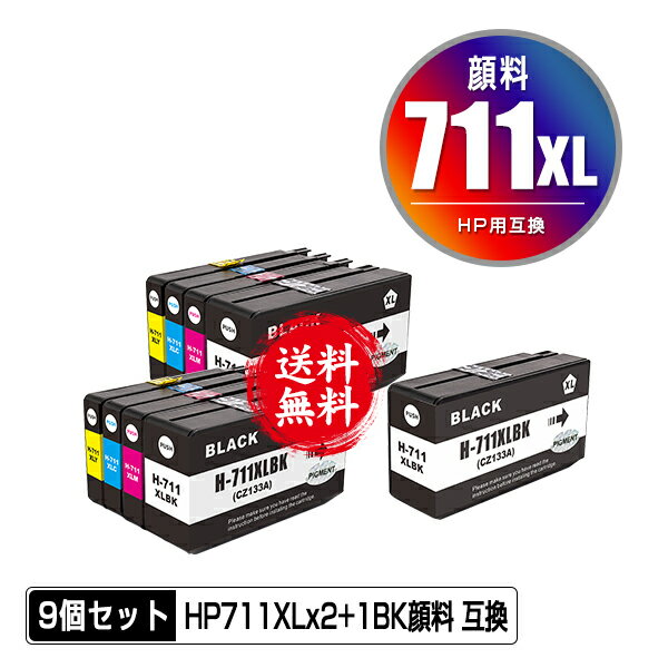 HP711XLBK(CZ133A) 顔料 ブラック HP711XLC(C