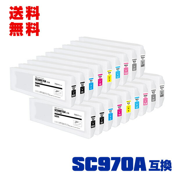 SC9MB70A SC9BK70A SC9C70A SC9VM70A SC9Y70A SC9LC70A SC9VLM70A SC9GY70A SC9LGY70A 顔料 大容量 9色セット×2 宅配便 送料無料 エプソン 互換 インクカートリッジ (SC970A SC-P6050 SC-P7050G SC-P8050 SC-P9050G SC-P6050C0 SC-P6050C8 SC-P6050C9 SC-P6050H SC-P605C7)