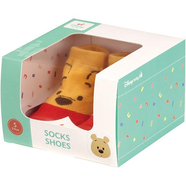 くまのプーさん ソックスシューズ S (11.9cm) ファーストシューズ ギフトボックス入り 子供 子ども キッズ ディズニー キャラクター スケーター