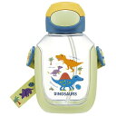 ディノサウルス 水筒 ストローボトル 530ml クリア 透明 ワンプッシュ 子供 子ども キッズ DINOSAURS PICTURE BOOK キャラクター スケーター(3)