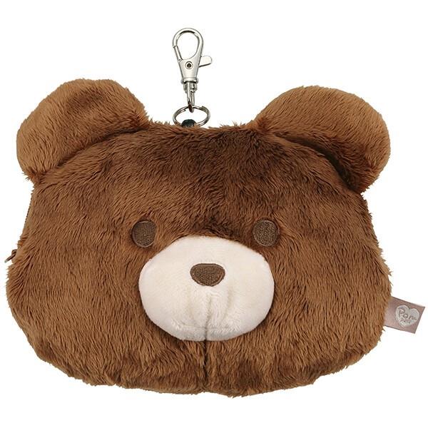 Pompon's クマ ぬいぐるみ型リール付パスケース 定期入れ カード入れ IDカードホルダー キャラクター スケーター