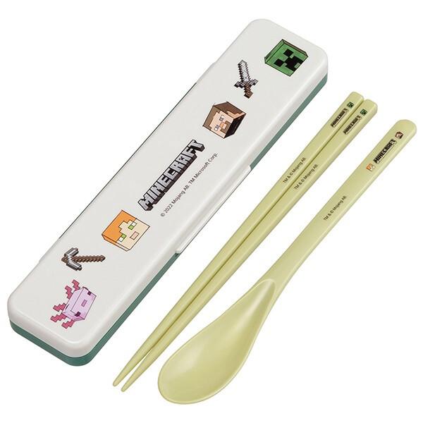 マインクラフト コンビセット お弁当用カトラリー お箸 スプーン 抗菌 食洗機対応 音のならない Minecr..