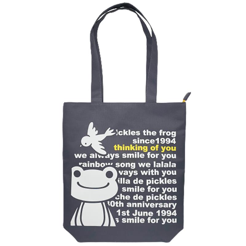 ピクルス always smile ワーディング ファスナートート トートバッグ かえるのピクルス