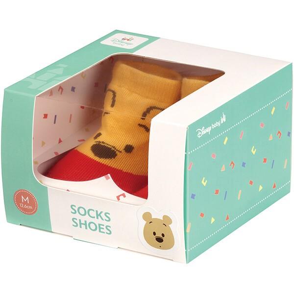 くまのプーさん ソックスシューズ M (12.6cm) ファーストシューズ ギフトボックス入り ディズニー 子供 子ども キッズ キャラクター スケーター