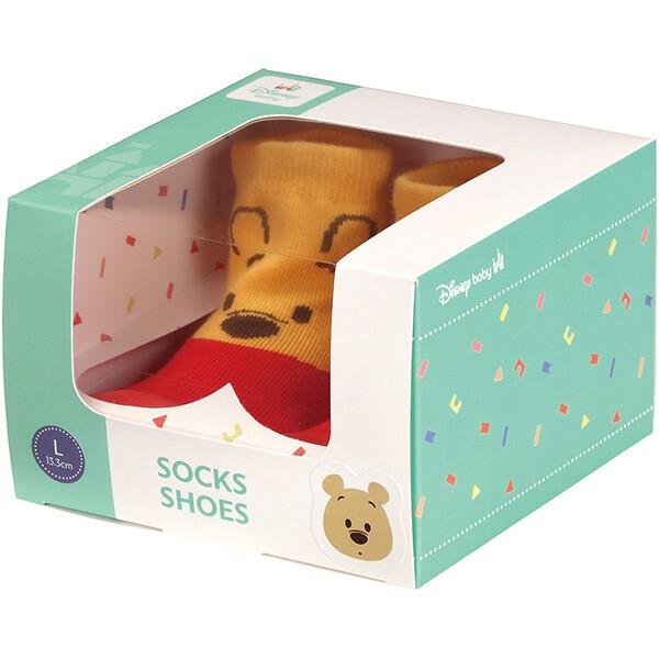 くまのプーさん ソックスシューズ L (13.3cm) ファーストシューズ ギフトボックス入り 子供 子ども キッズ ディズニー キャラクター スケーター