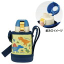 水筒 400ml 直飲み 保冷専用 カバー付 ダイレクトステンレスボトル 子供 子ども キッズ 男の子 スケーター DINOSAURS PICTURE BOOK