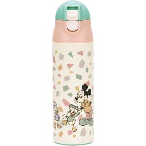 ミッキー ステンレスボトル 500ml 超軽量 水筒 コンパクト ワンプッシュ 調乳用 ミルク 保温 ミッキー＆フレンズレトロ ディズニー Disney スケーター