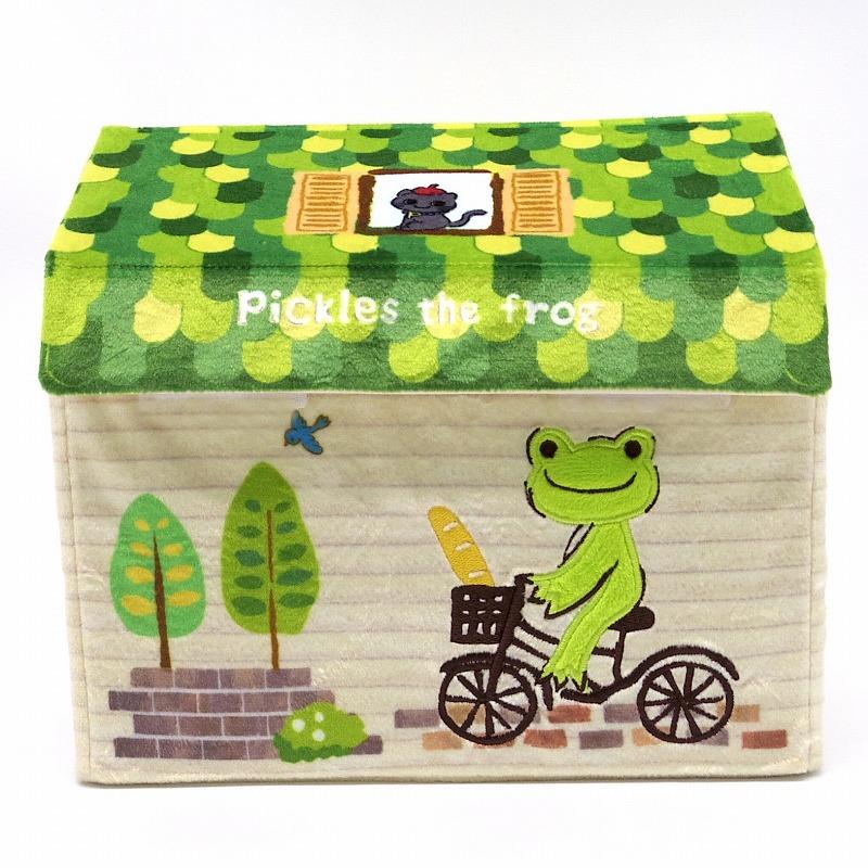 かえるのピクルス ハウスボックス ぬいぐるみ 収納 おもちゃ 収納 ハウスBOX 折りたためる グリーン