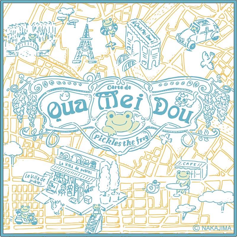 かえるのピクルス 地図柄 ハンカチタオル