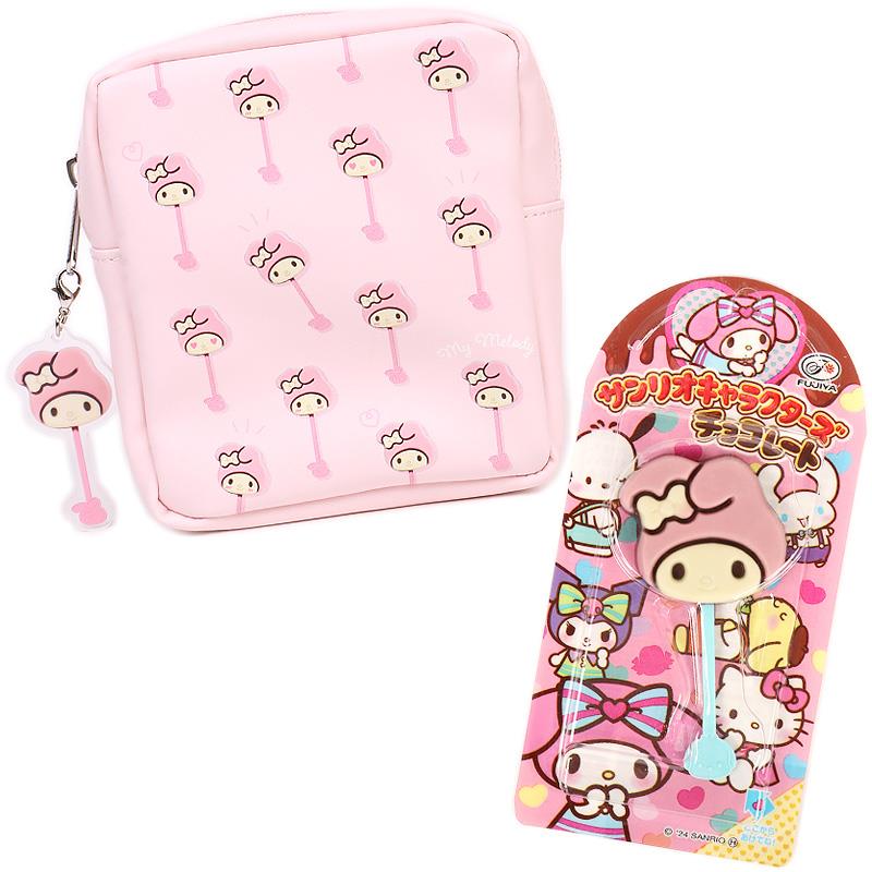 マイメロディ 不二家棒付きチョコレート＆ポーチ セット 化粧ポーチ サンリオ sanrio キャラクターのサムネイル