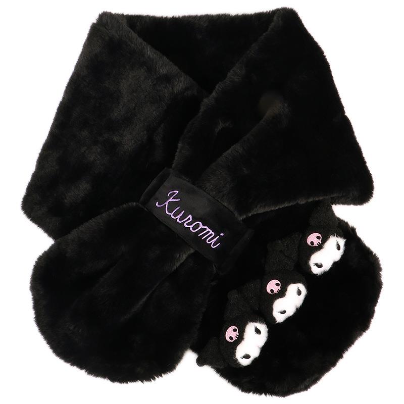 クロミ マスコット付きティペット ブラック マフラー ネックウォーマー あったか 防寒 大人 レディース..