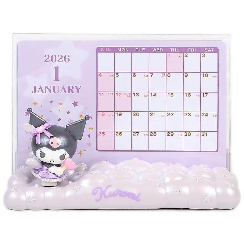 クロミ マスコット付きカレンダー 卓上カレンダー 2026年 可愛い インテリア サンリオ sanrio キャラク..