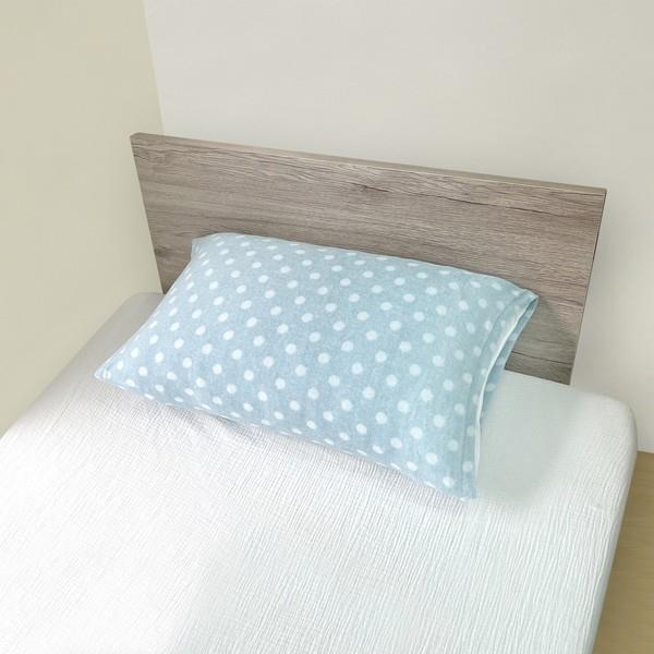 のびのび枕カバー 横幅広め ドット ブルー ピローケース パイル生地