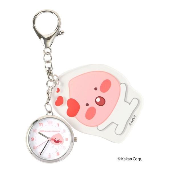 懐中時計 キーチェーン カカオフレンズ チャーム付 アクリル ウォッチY HEART ハート