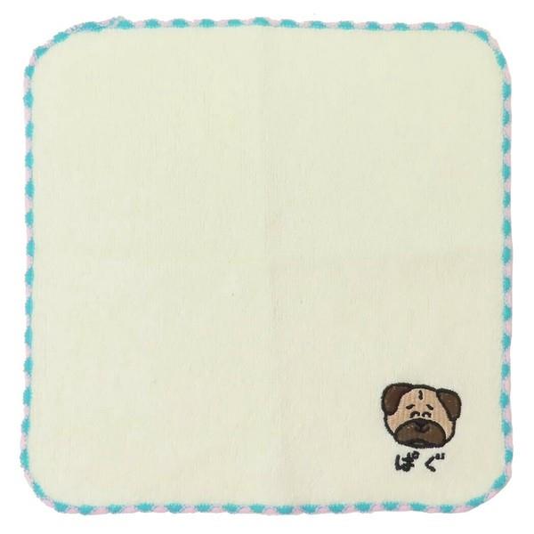 ハンドタオル おえかきさん ミニタオル ぱぐさん ハンカチ 刺繍 ワンポイント 汗拭き