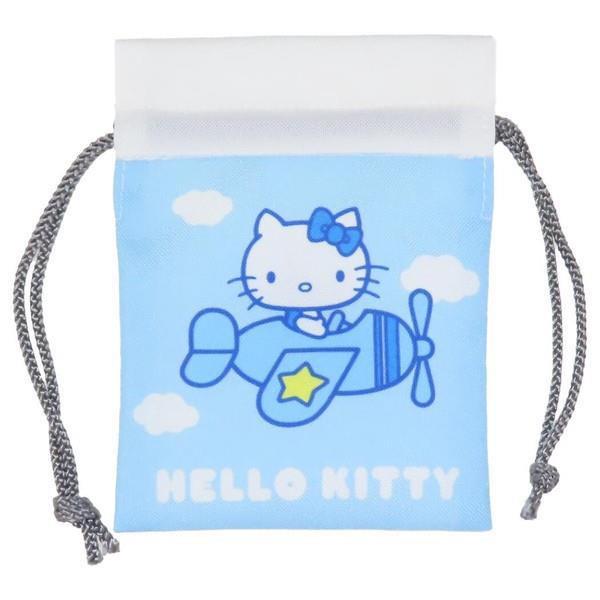 ハローキティ 豆巾着 飛行機 巾着袋 ミニポーチ