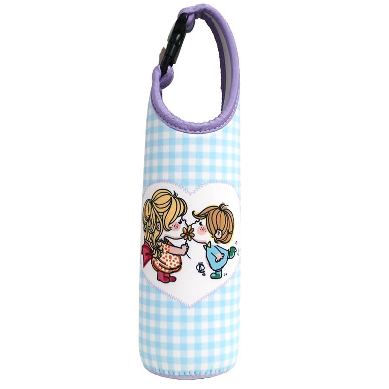 水森亜土 ペットボトルカバー600 水筒カバー ホルダー 水筒ケース ラブリー BL ブルー 昭和レトロ 予約..