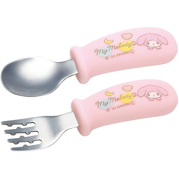 マイメロディ 握りやすいシリコーンスプーンフォークセット 子供 子ども キッズ キャラクター スケーター