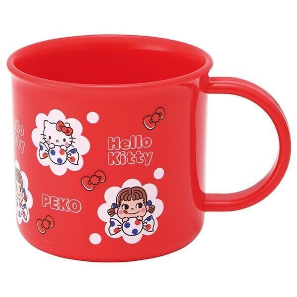 ハローキティ×ペコちゃん プラスチック コップ 幼稚園 200ml 子供 プラコップ 抗菌 食洗機対応 プラコップ PEKO×Hello Kitty なかよし スケーター