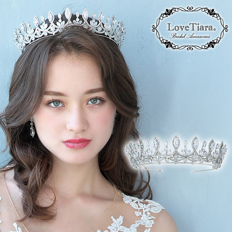 ベラドンナ ジルコニア ティアラ・アウトレット|ウェディング ウエディング 結婚式 花嫁 王冠 クラウン 大ぶり 大人 成人式 豪華 華やか アクセサリー ヘア...