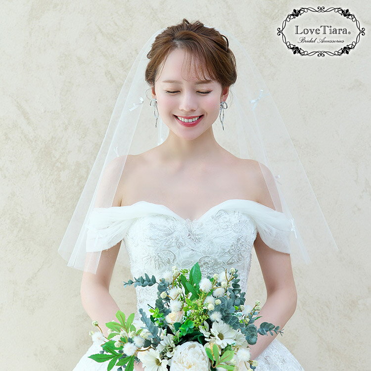 リボンベール | ベール ウェディングベール ヴェール ウェディング ウエディング ブライダル 結婚式 ヘッドドレス アクセサリー ヘアアクセサリー ヘッドアクセサリー 髪飾り 小物 アイテム 前撮り 花嫁 シンプル 日本製 国産 シニョン