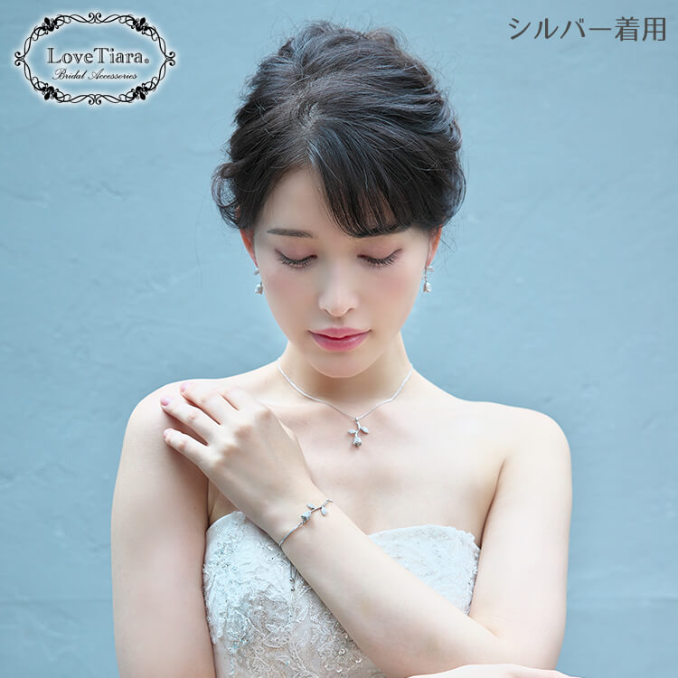チューリップ ジルコニア ネックレス＆ ピアス セット | ネックレスセット レディース ジュエリーセット ゴールド お花 キュービック 小物 パーティー アイテム キュービックジルコニア ウェディング ウエディング ブライダル 結婚式 ワンポイント 2