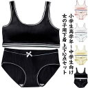 送料無料 ジュニアブラジャー 上下セット 2点セット ガールズ 肌着 ショーツ ブラ キッズ 下着セット ブラジャー カップ付き 女の子 インナーパンツ アンダ...