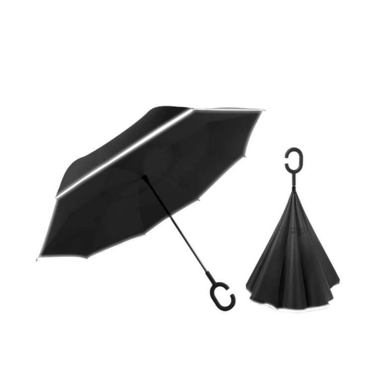 逆さ傘 雨傘 2重傘 長傘 8本骨 レディース メンズ 収納ポーチなし UVカット 紫外線カット 丈夫 梅雨対策 半自動開閉 傘 かさ 反射テープ カサ 車用傘 逆向き 自立する傘 逆折り式傘 母の日 敬老の日 撥水 耐風 晴雨兼用傘 濡れない 大きい 軽量 プレゼント 通学 通勤