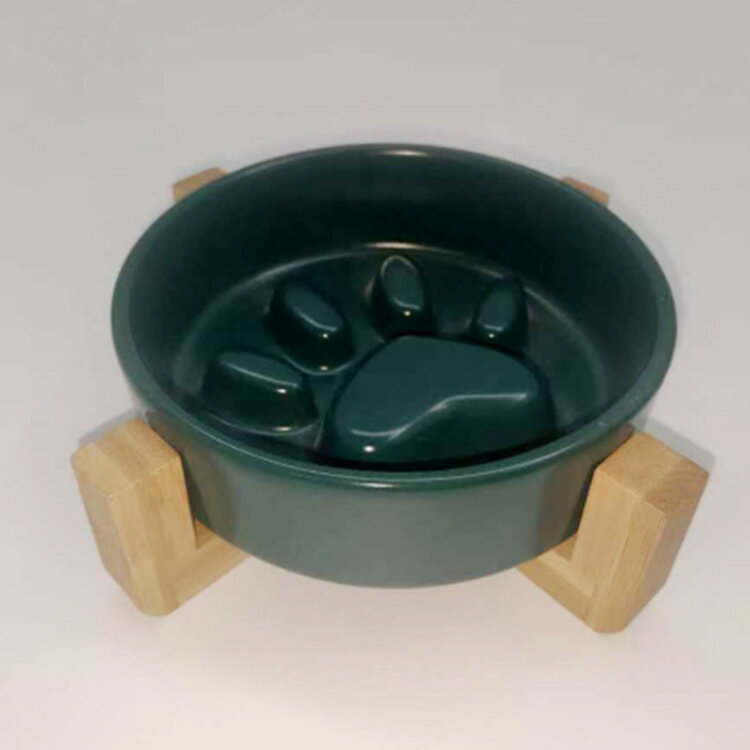 おしゃれ 猫 早食い防止食器 給水器 早食い防止 犬 陶器 ペット 肉球 木製スタンド付き 皿 フードボウル かわいい 餌入れ 餌皿 水飲み 犬 猫の餌入れ 台 大型犬 フードボウル 皿 水入れ 食器 ネコ 小型犬 猫 ねこ 猫 ペットボウル ご飯皿 2