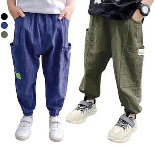 乐天商城 - 涼しい 100 子供パンツ キッズ 男の子 キッズ 夏 男の子 子どもパンツ 子供服 長ズボン 虫刺され防止 裾ゴム 虫よけパンツ 綿麻 ロングパンツ カジュアルパンツ 春夏 薄手 ゆったり ウエストゴム 送料無料 ジュニア 通園 通学 小学生
