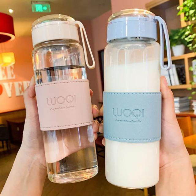 水 耐冷 ボトル おしゃれ 大容量 ガラス 水筒 直飲み フィルター付き 340ml シンプル 480ml ウォーターボトル 耐熱 ガラス ボトル ウォーターボトル 漏れ防止 お茶 ドリンクボトル マイボトル 透明 軽量 持ち運び 可愛い おしゃれ