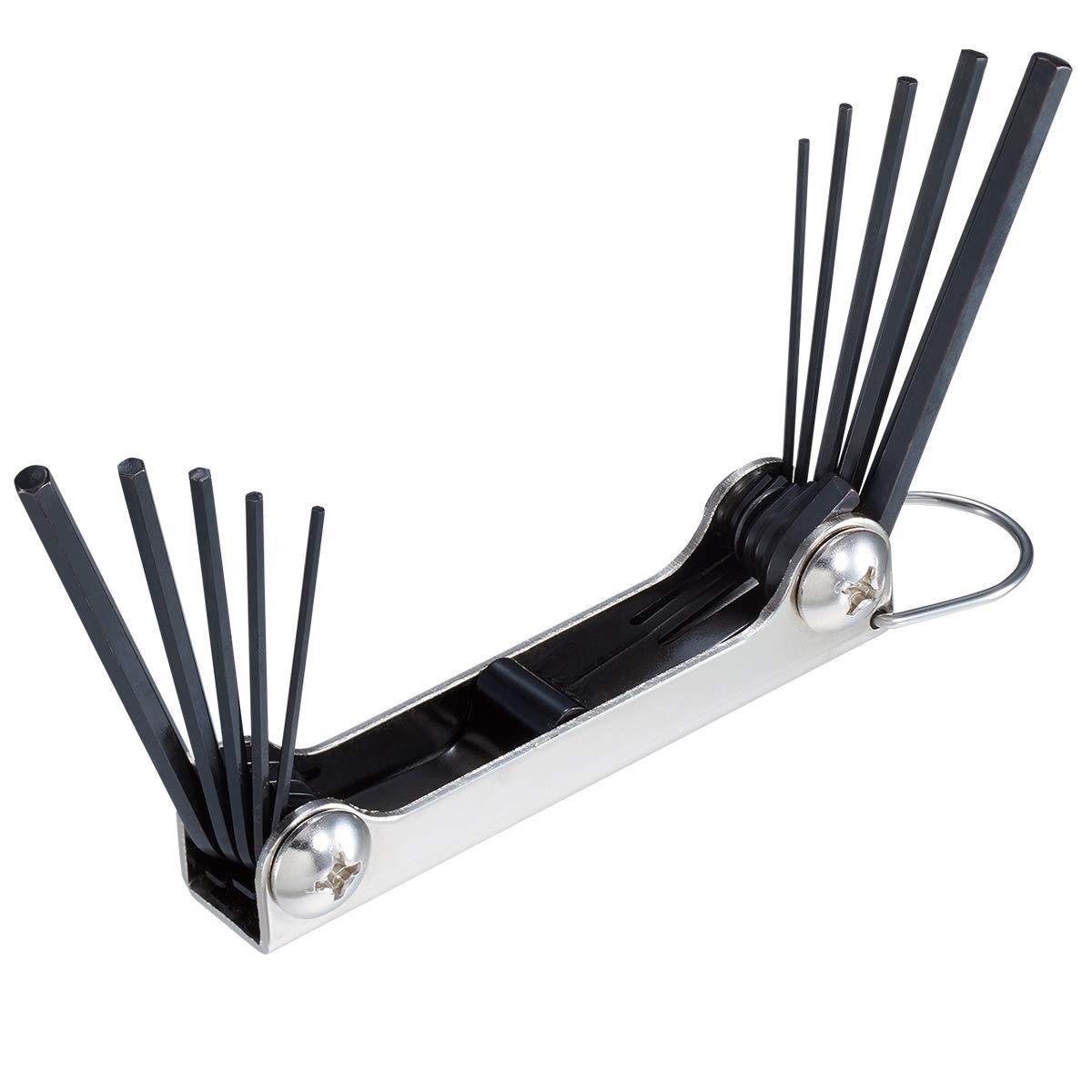 ホーザン(HOZAN) アーレンキー キーレンチ 六角レンチセット 10本組 折り畳み式 六角棒レンチ 対辺サイズ:1.27/1.5/1.6/2/2.4/2.5/3/3.2/4/4.8mm W-98