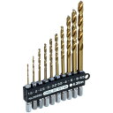 近与(KONYO) SUN UP ドリルビットセット 10本組 太径6.0mm6.5mm入 #5 (金属・金工)