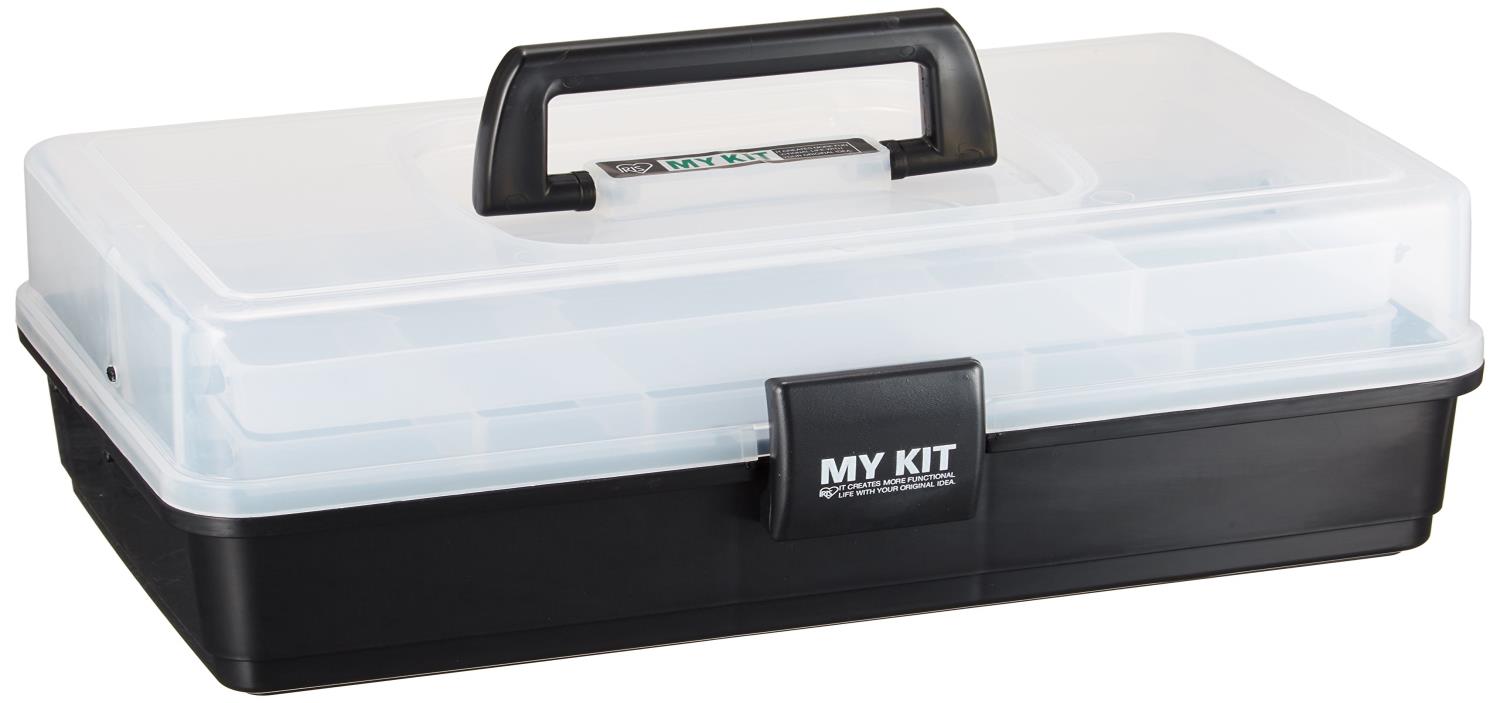アイリスオーヤマ マイキット 幅32.5cm×奥行19cm×高さ15cm 工具収納 工具箱 ケース クリアブラック 万..
