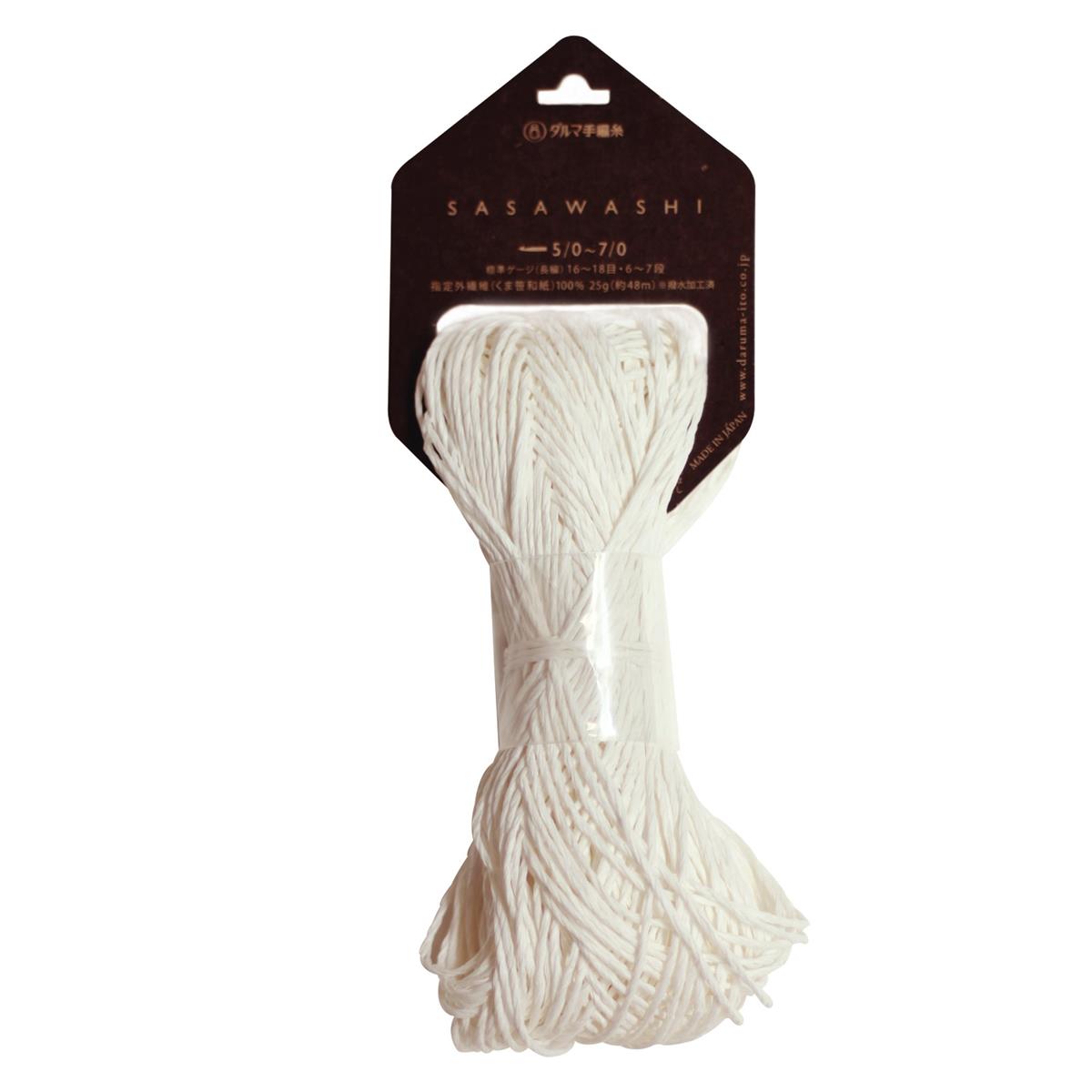 横田(Yokota) DARUMA SASAWASHI 毛糸 並太 col.12 ホワイト 系 25g 約48m 5玉セット 01-4110