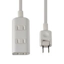 エルパ(ELPA) 扉付タップラン 電源タップ 延長コード 125V 2m 3個口 ホワイト WBT-N3020B(W)