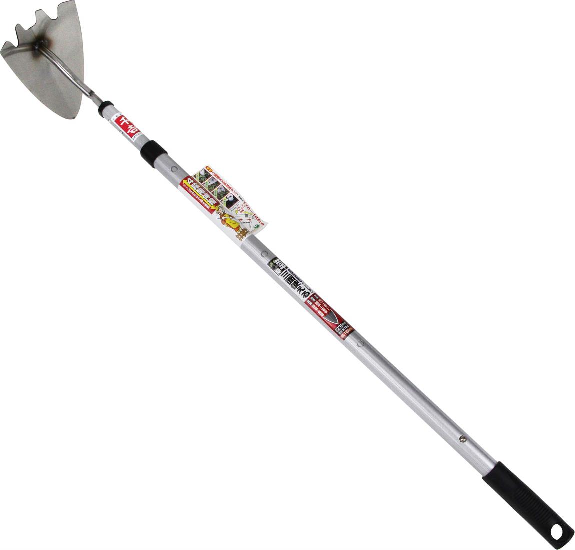 千吉(Senkichi) 伸縮式草削り ステン三角ホー 1450mm 4段階伸縮