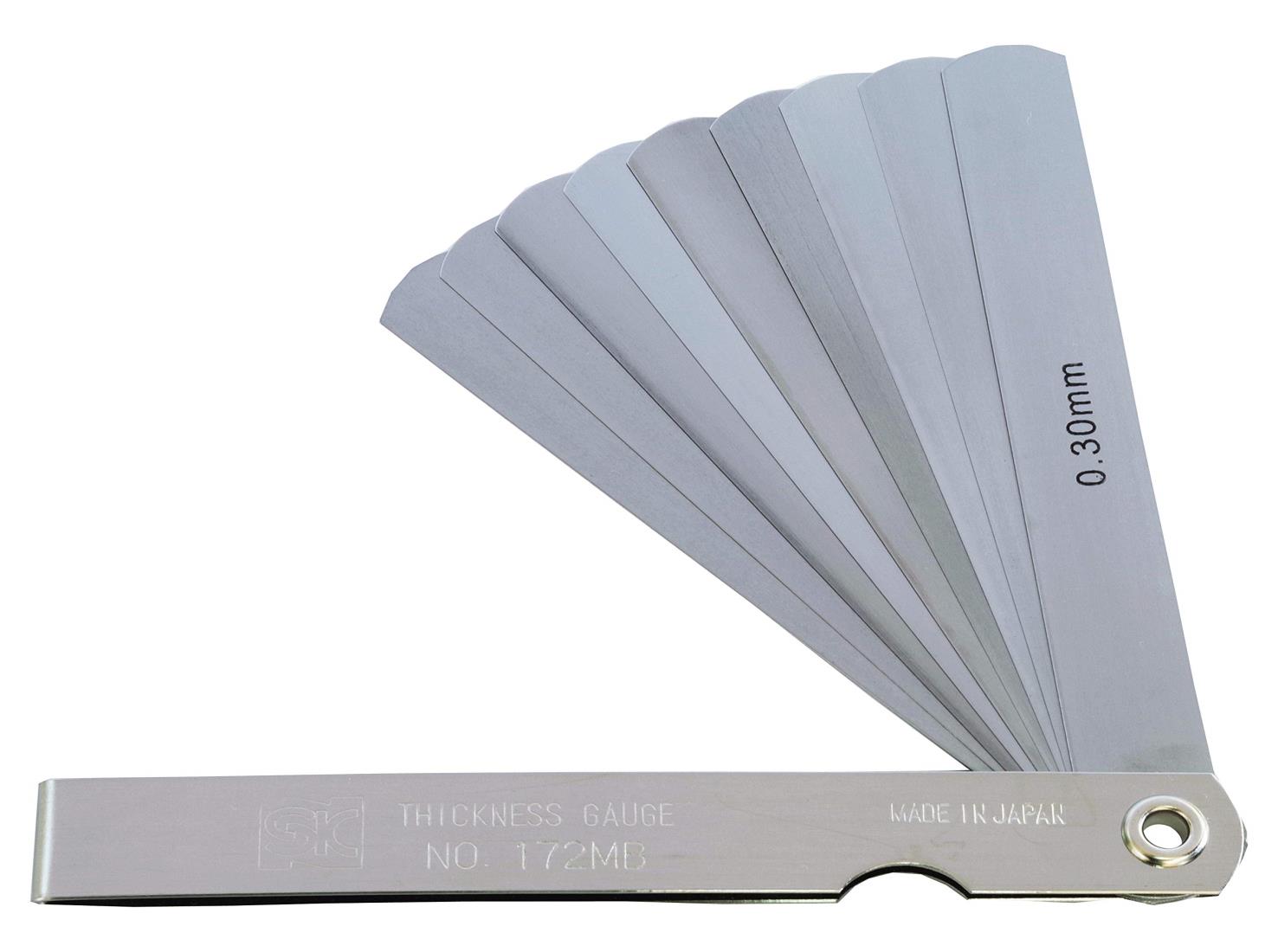 新潟精機 SK 日本製 シクネスゲージ(すきまゲージ) 9枚組 100mm 172MB 0.04-0.30mm