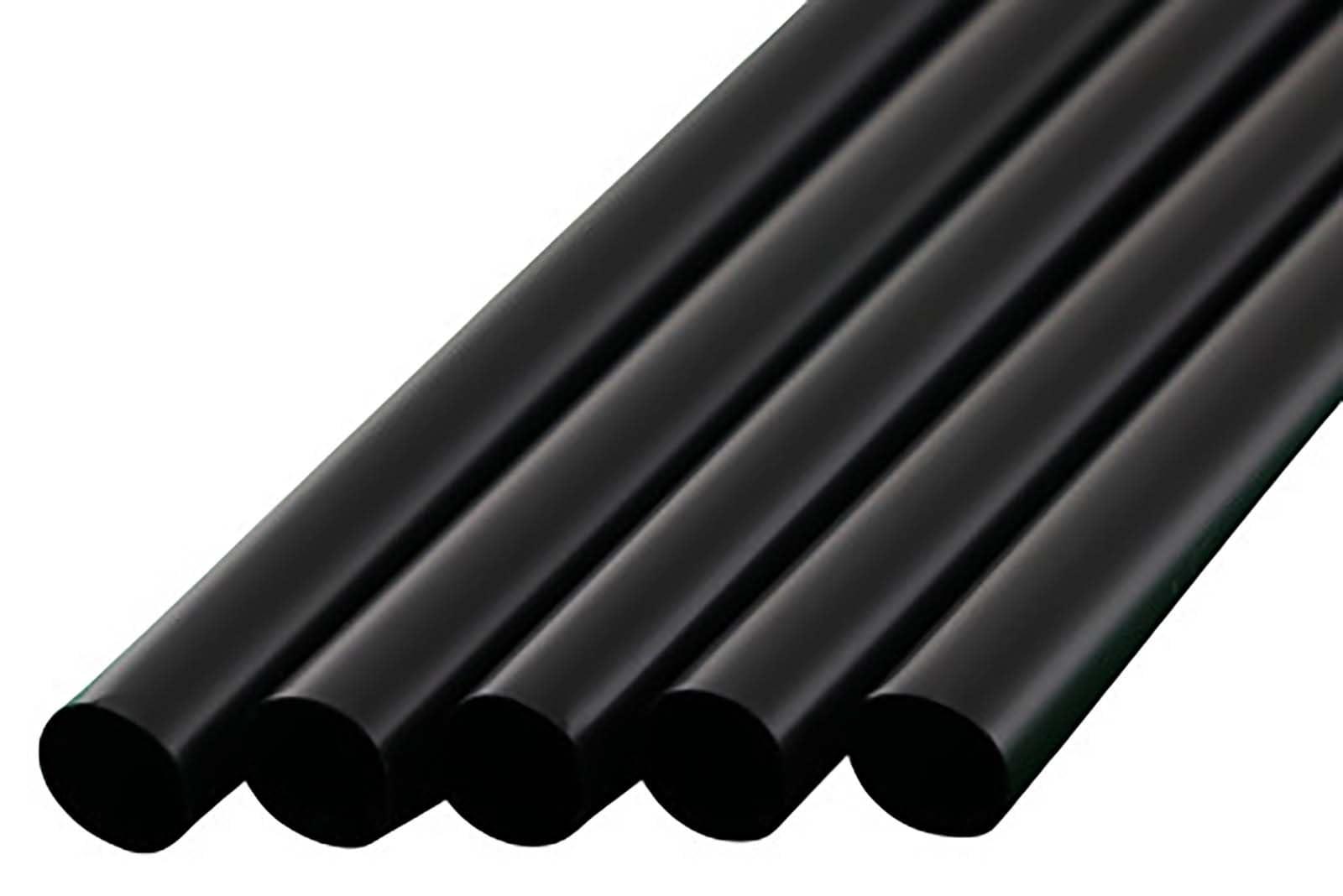 シバセ工業 577わらおストロー シェイク用 ストレート 口径8mm×21cm 包装なし 300本入 黒 日本製