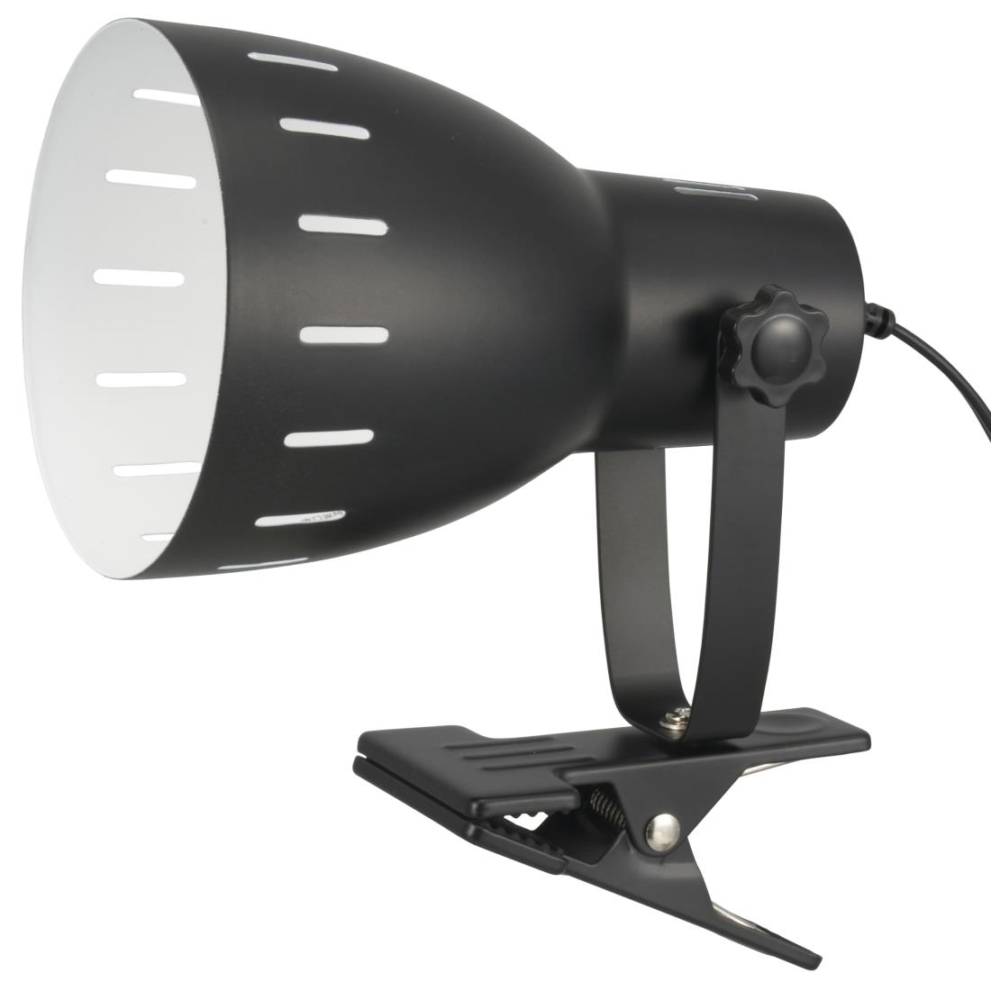 オーム(OHM) クリップライト E26 電球別売 白熱電球60Wまで LED電球もOK 中間スイッチ付き ブラック LTC-N126AK-K 06-1644 オーム電機