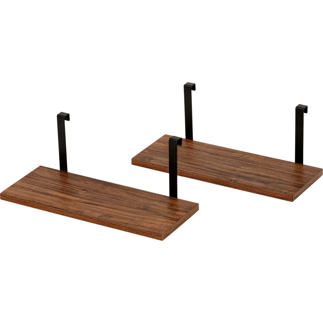 萩原(Hagihara) つっぱり ラック 追加棚 オプション ウォールラック 木目調 2枚セット 幅40 奥行17.5 ..