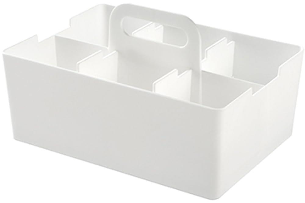 JEJアステージ 収納ボックス デスクトート デスクオーガナイザー 積み重ね 日本製 ホワイト 幅26×奥行18.8×高さ14.5cm