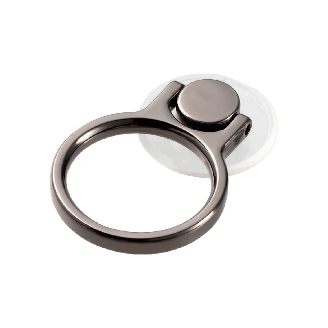 エレコム スマホリング ホールドリング 360度回転 落下防止/スタンド機能 クリアタイプ ブラック P-STRBCRBK