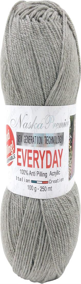 NASKA 手編み毛糸 エブリデイ ソリッド 並太 COL. 28 グレー 系 約 100g 250m N-53