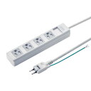 サンワサプライ シャッタータップ 3P・4個口 2.5m TAP-SH3425MG