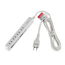 エルパ(ELPA) 耐雷スリム回転タップ 電源タップ 延長コード 2m 4個口 WBS-SL402SB(W)